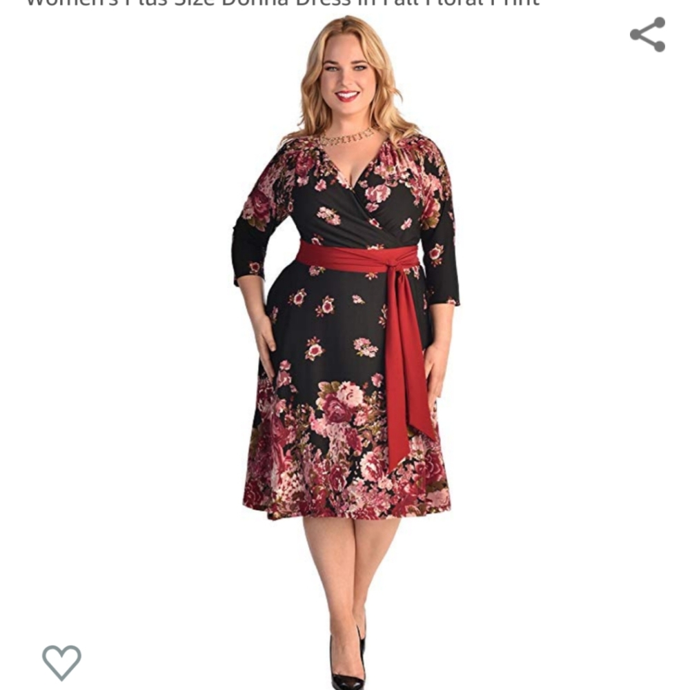Plus Size Donna Dress In Fall Floral Print